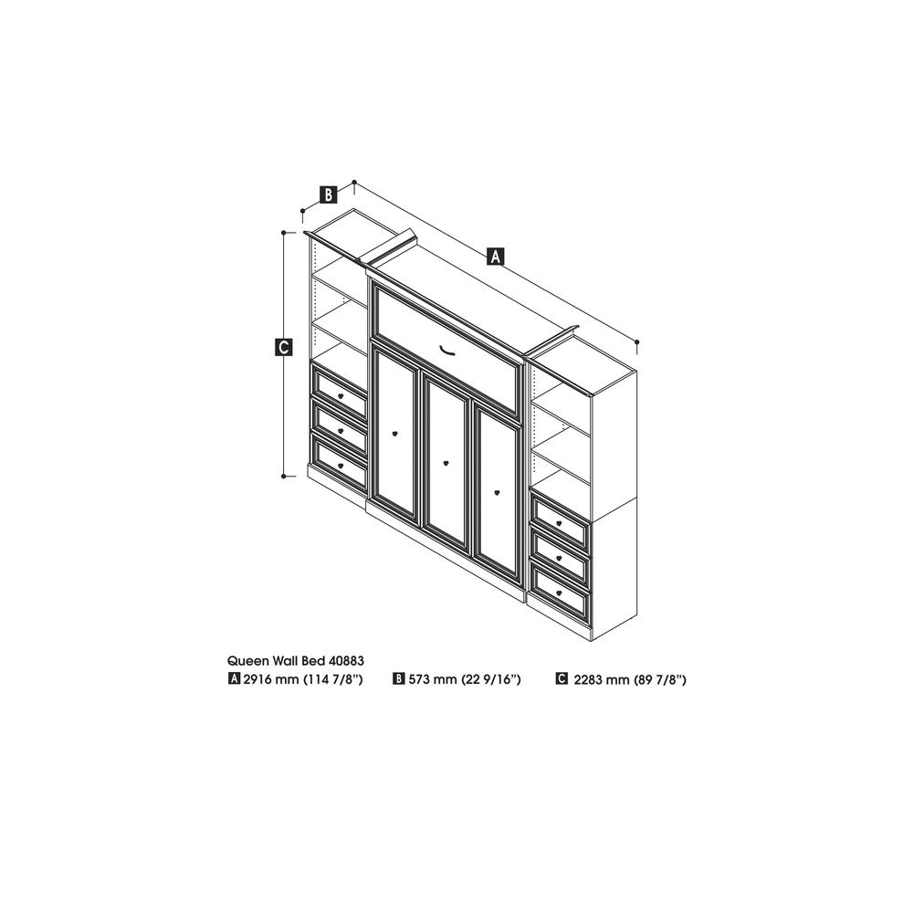 Versatile Queen Murphy Bed and 2 Closet Organizers with Drawers (115W). Picture 20