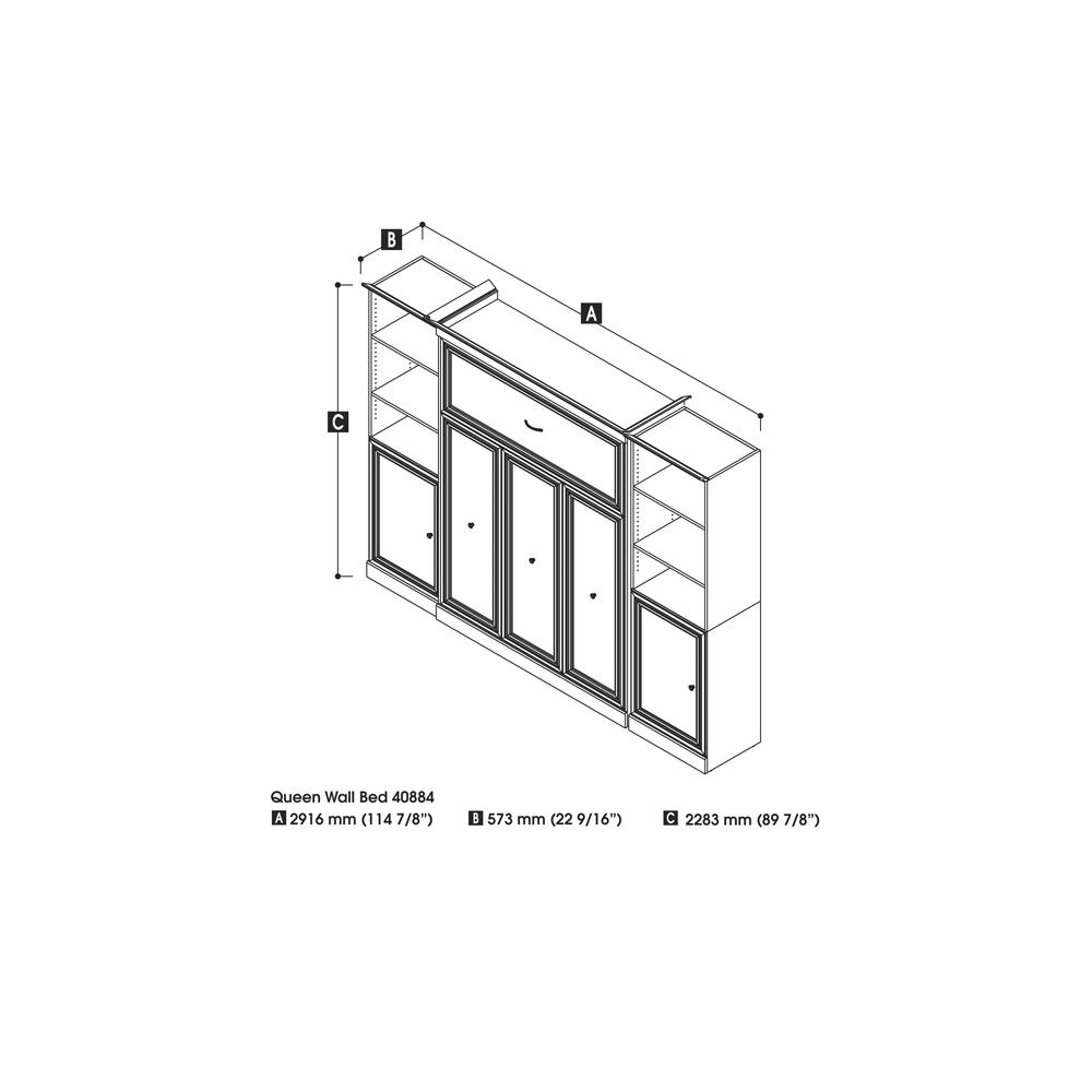 Versatile Queen Murphy Bed and 2 Closet Organizers with Doors (115W). Picture 23