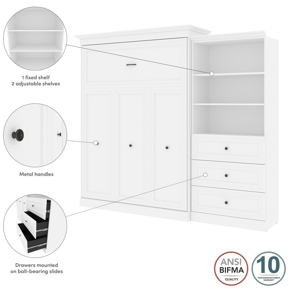 Versatile Queen Murphy Bed and Closet Organizer with Drawers (103W). Picture 11