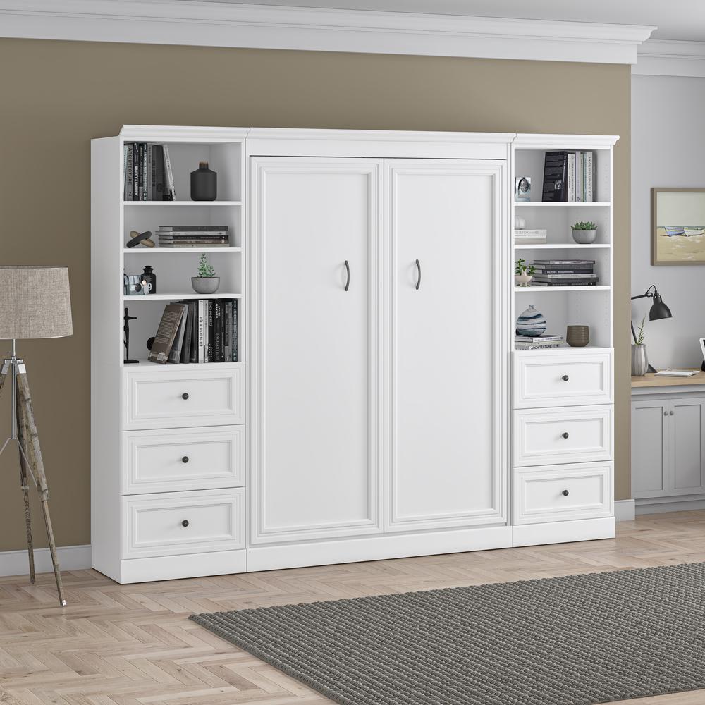 Versatile Full Murphy Bed and 2 Closet Organizers with Drawers (109W). Picture 28