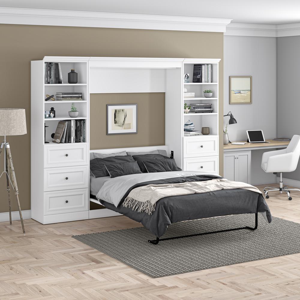 Versatile Full Murphy Bed and 2 Closet Organizers with Drawers (109W). Picture 27