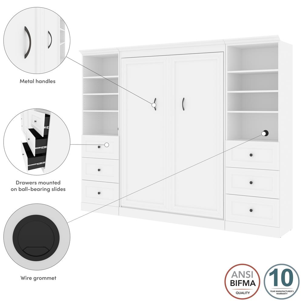 Versatile Full Murphy Bed and 2 Closet Organizers with Drawers (109W). Picture 11