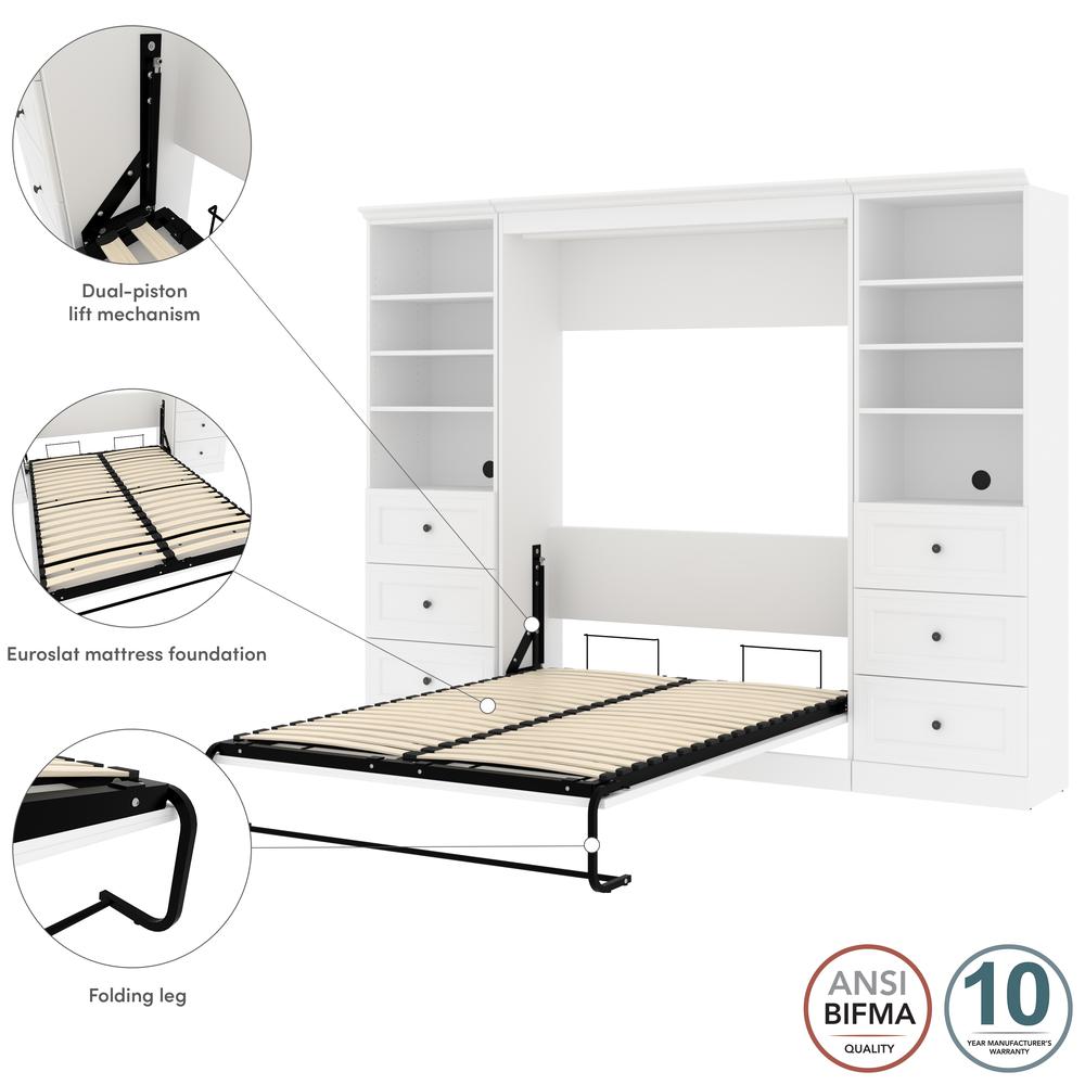 Versatile Full Murphy Bed and 2 Closet Organizers with Drawers (109W). Picture 12