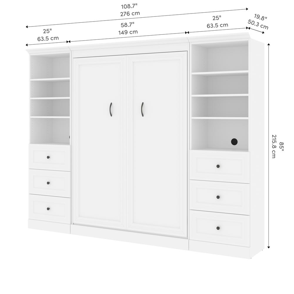 Versatile Full Murphy Bed and 2 Closet Organizers with Drawers (109W). Picture 13