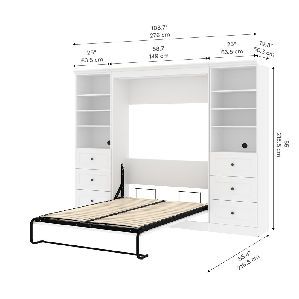 Versatile Full Murphy Bed and 2 Closet Organizers with Drawers (109W). Picture 14