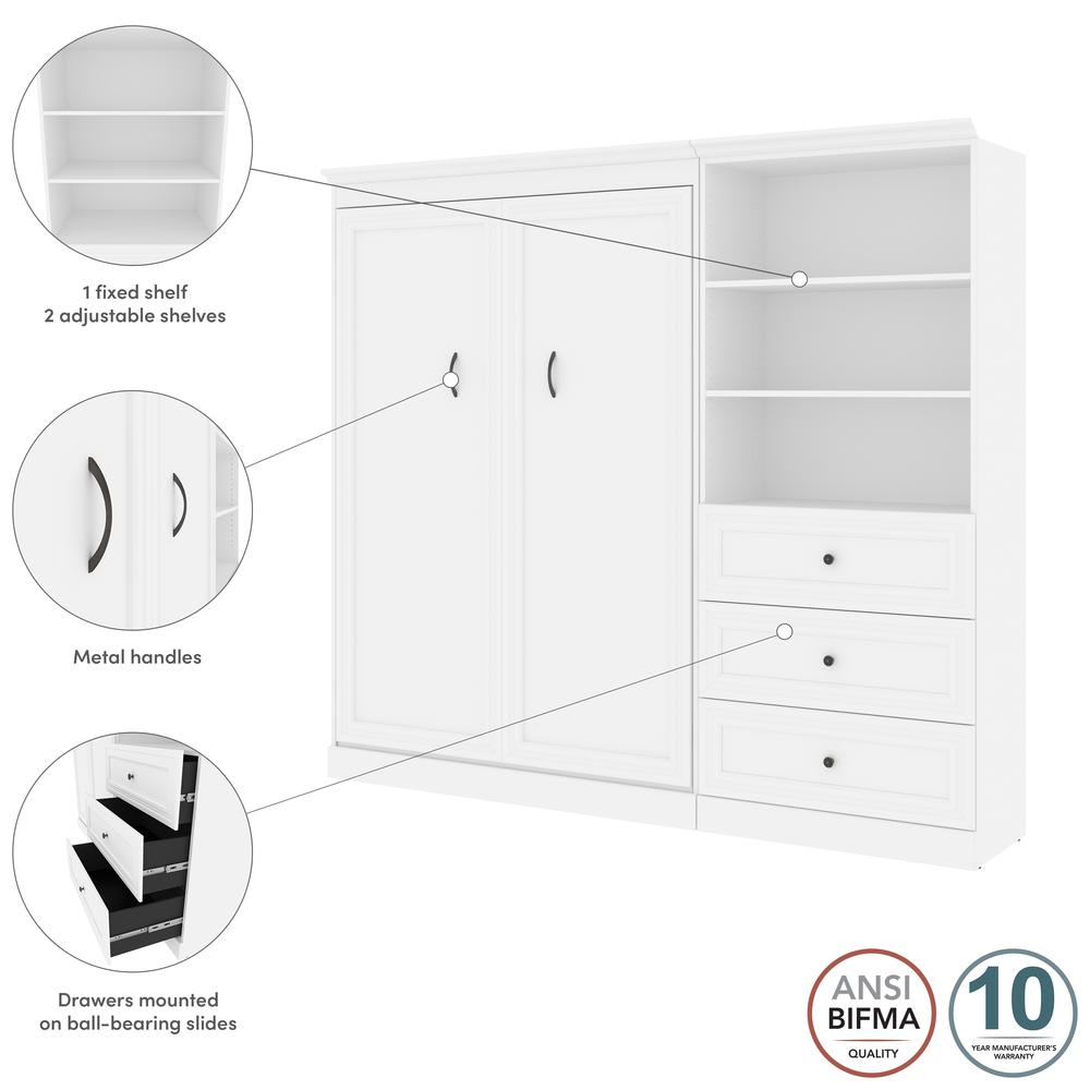 Versatile Full Murphy Bed and Closet Organizer with Drawers (95W). Picture 11