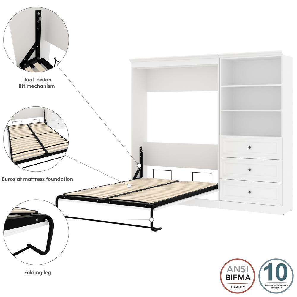 Versatile Full Murphy Bed and Closet Organizer with Drawers (95W). Picture 12