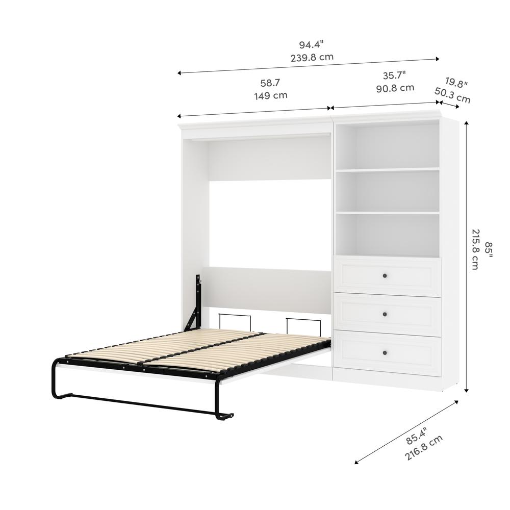 Versatile Full Murphy Bed and Closet Organizer with Drawers (95W). Picture 14