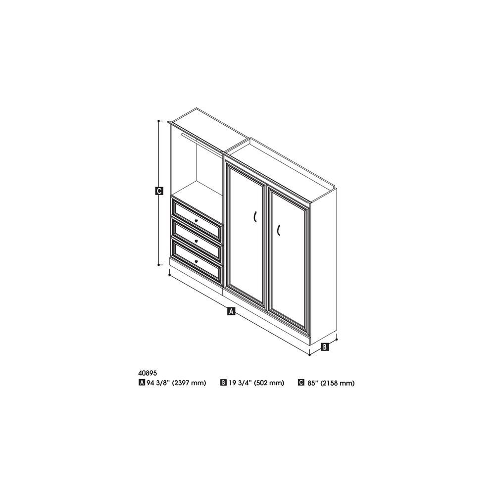 Versatile Full Murphy Bed and Closet Organizer with Drawers (95W). Picture 23