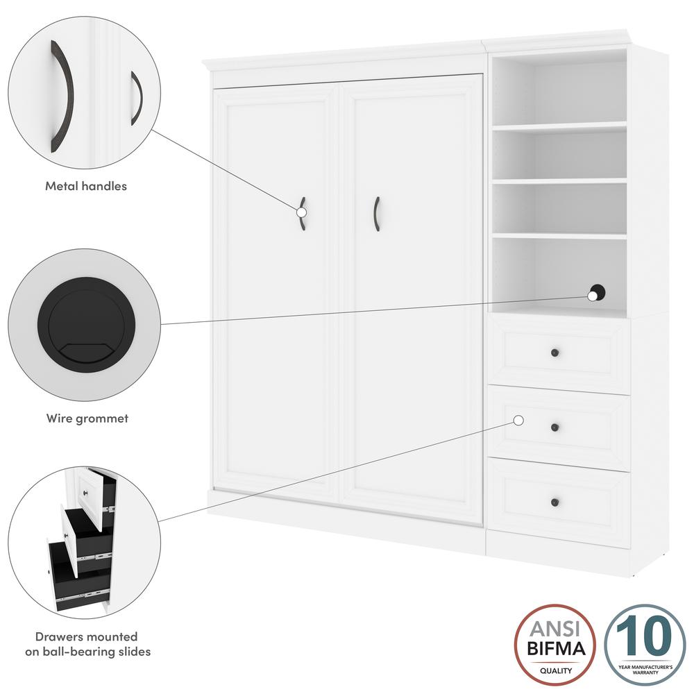 Versatile Full Murphy Bed and Closet Organizer with Drawers (84W). Picture 11