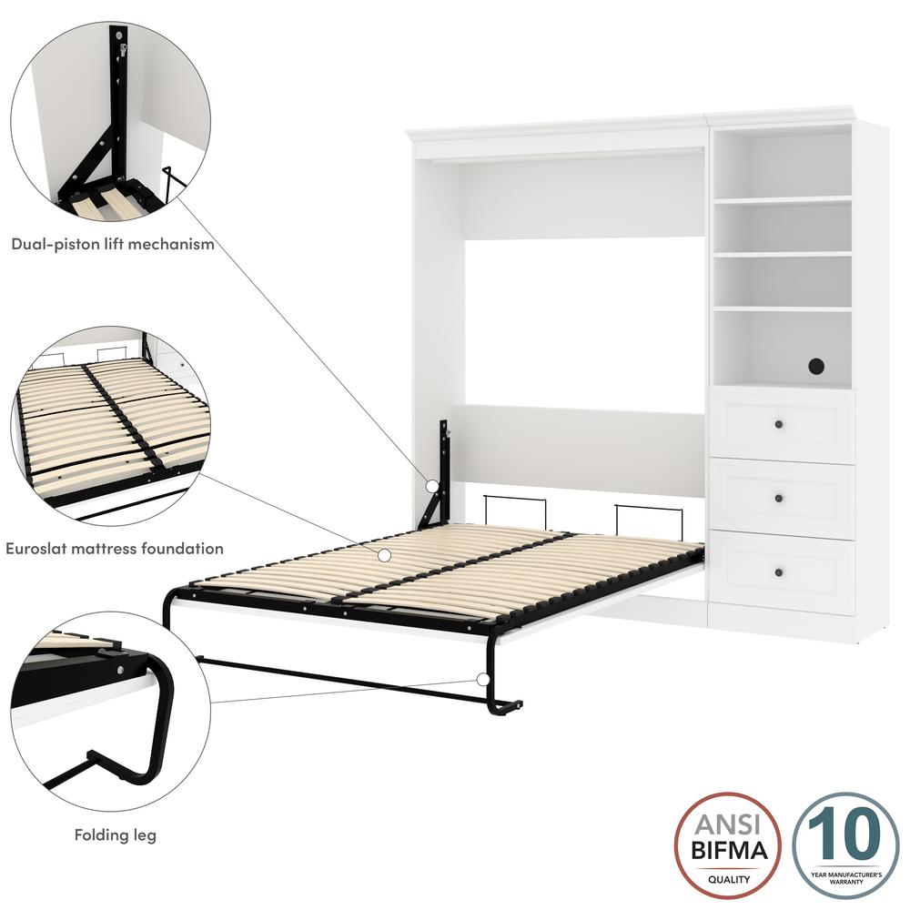 Versatile Full Murphy Bed and Closet Organizer with Drawers (84W). Picture 12