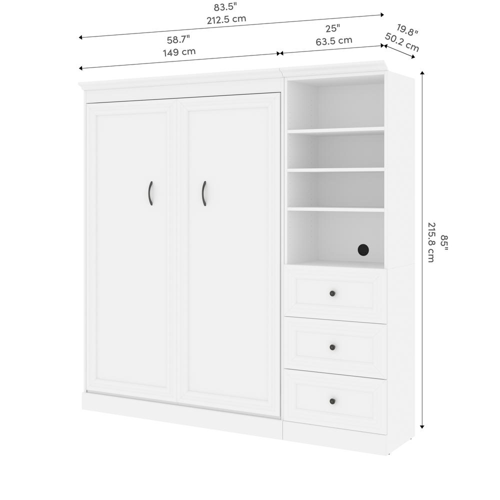 Versatile Full Murphy Bed and Closet Organizer with Drawers (84W). Picture 13
