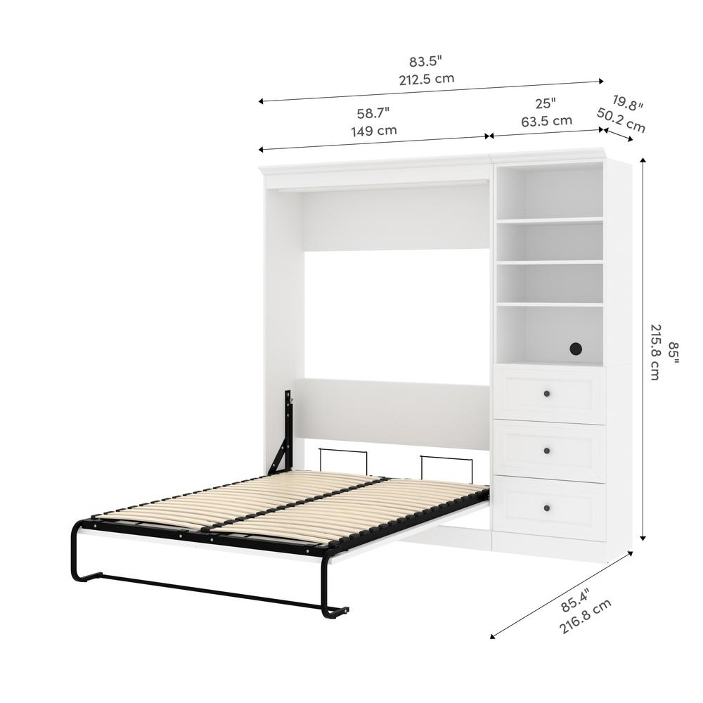 Versatile Full Murphy Bed and Closet Organizer with Drawers (84W). Picture 15