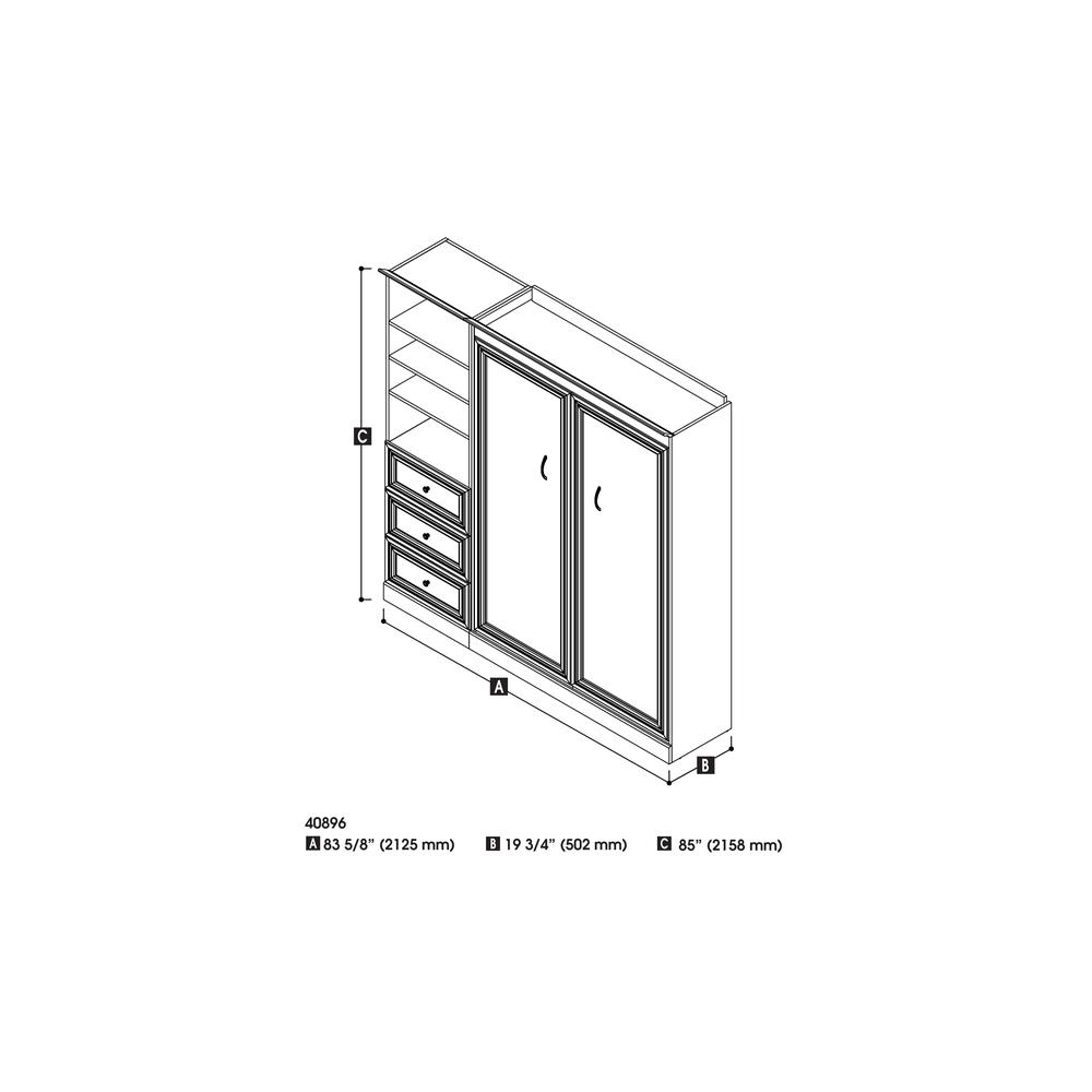 Versatile Full Murphy Bed and Closet Organizer with Drawers (84W). Picture 23