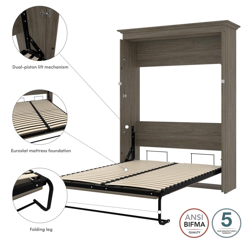 Versatile 66W Full Murphy Bed in Walnut Gray. Picture 11