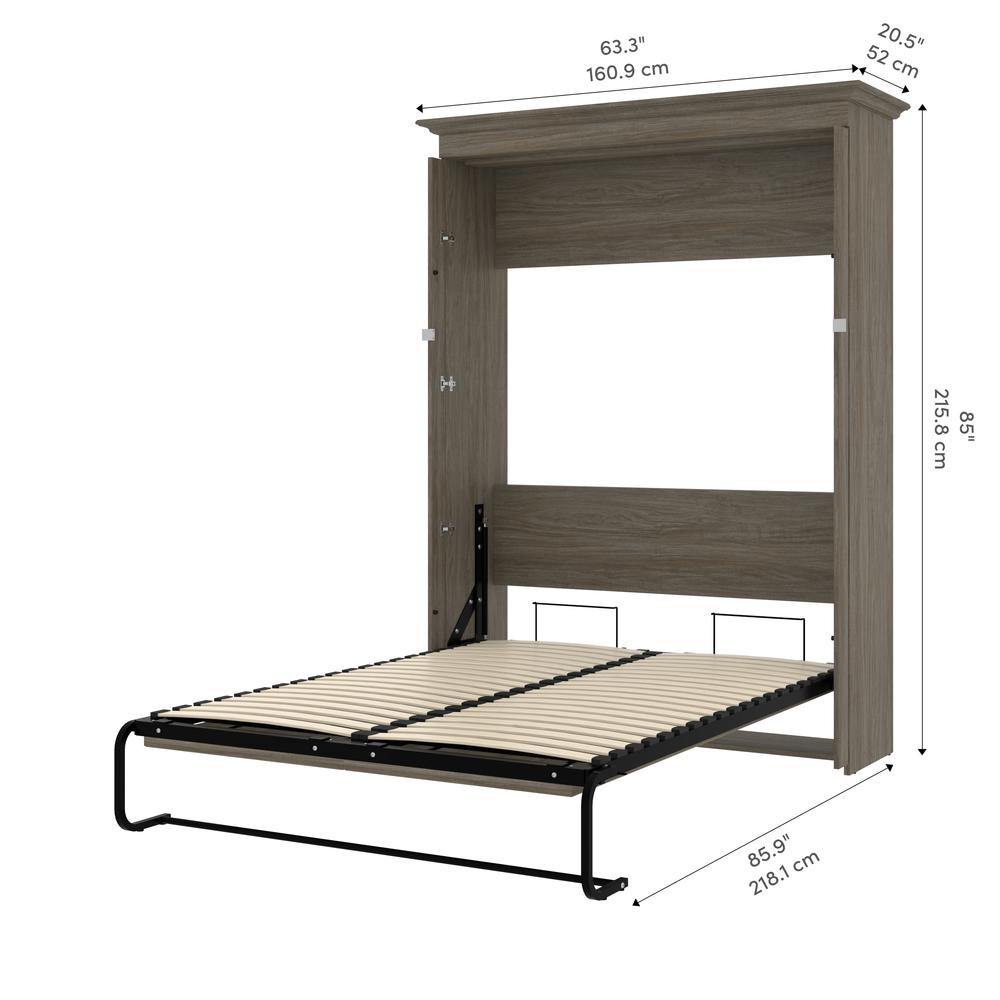 Versatile 66W Full Murphy Bed in Walnut Gray. Picture 13