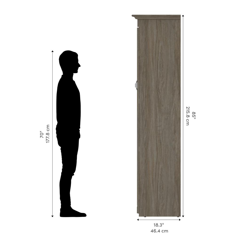 Versatile 66W Full Murphy Bed in Walnut Gray. Picture 14