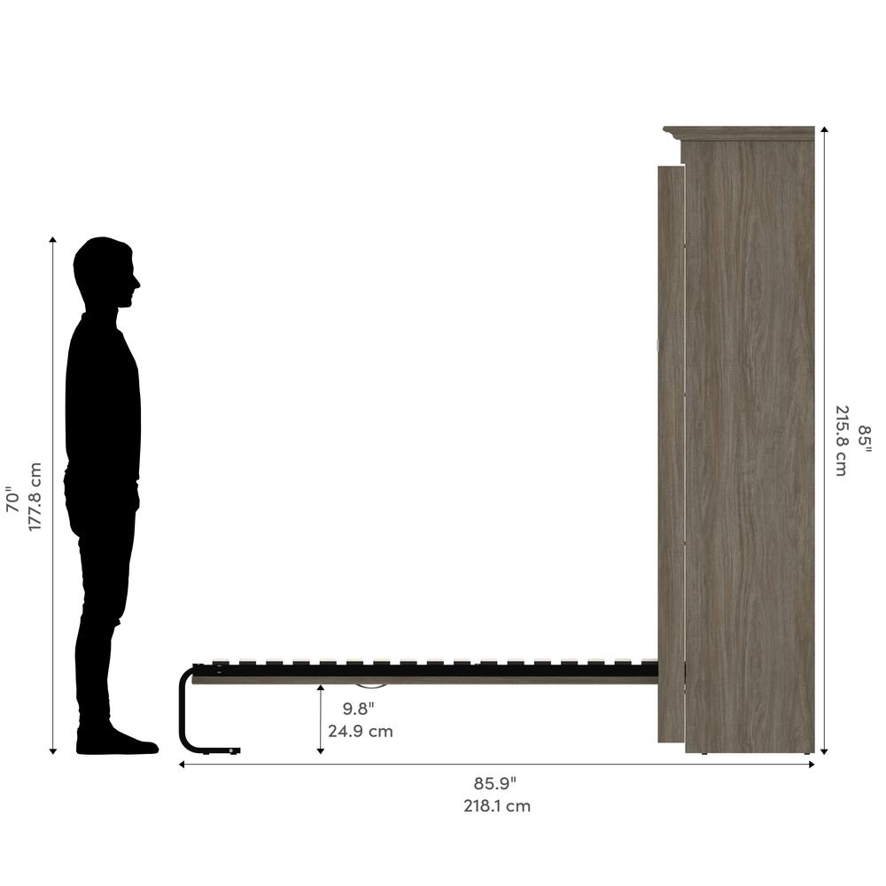 Versatile 66W Full Murphy Bed in Walnut Gray. Picture 16