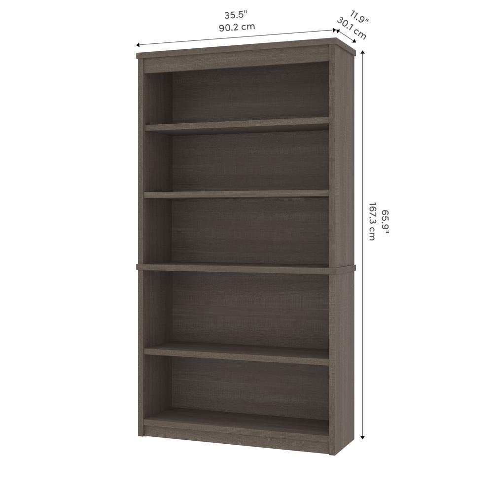 66W U-Shaped Desk with Hutch, Lateral File Cabinet, and Bookcase. Picture 6