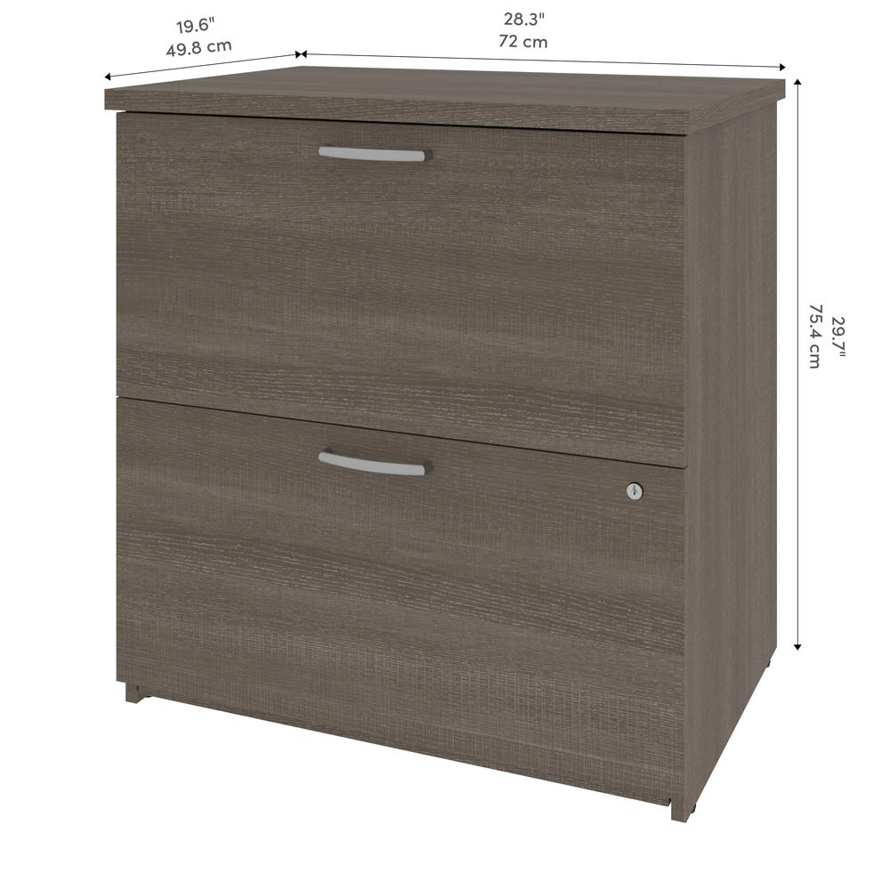 66W U-Shaped Desk with Hutch, Lateral File Cabinet, and Bookcase. Picture 7