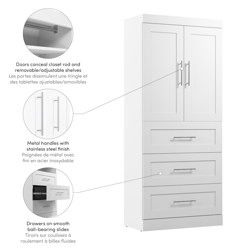 Pur 36W Wardrobe with Drawers. Picture 4