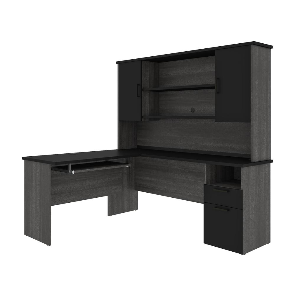 L-Shaped Desk with Hutch. Picture 1