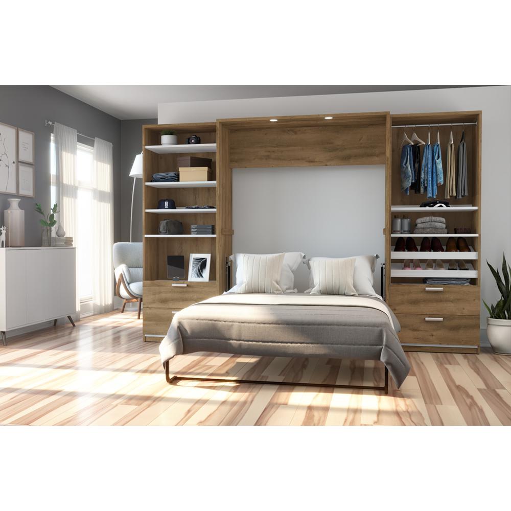 Full Murphy Bed with 2 Closet Organizers with Drawers (119W). Picture 4