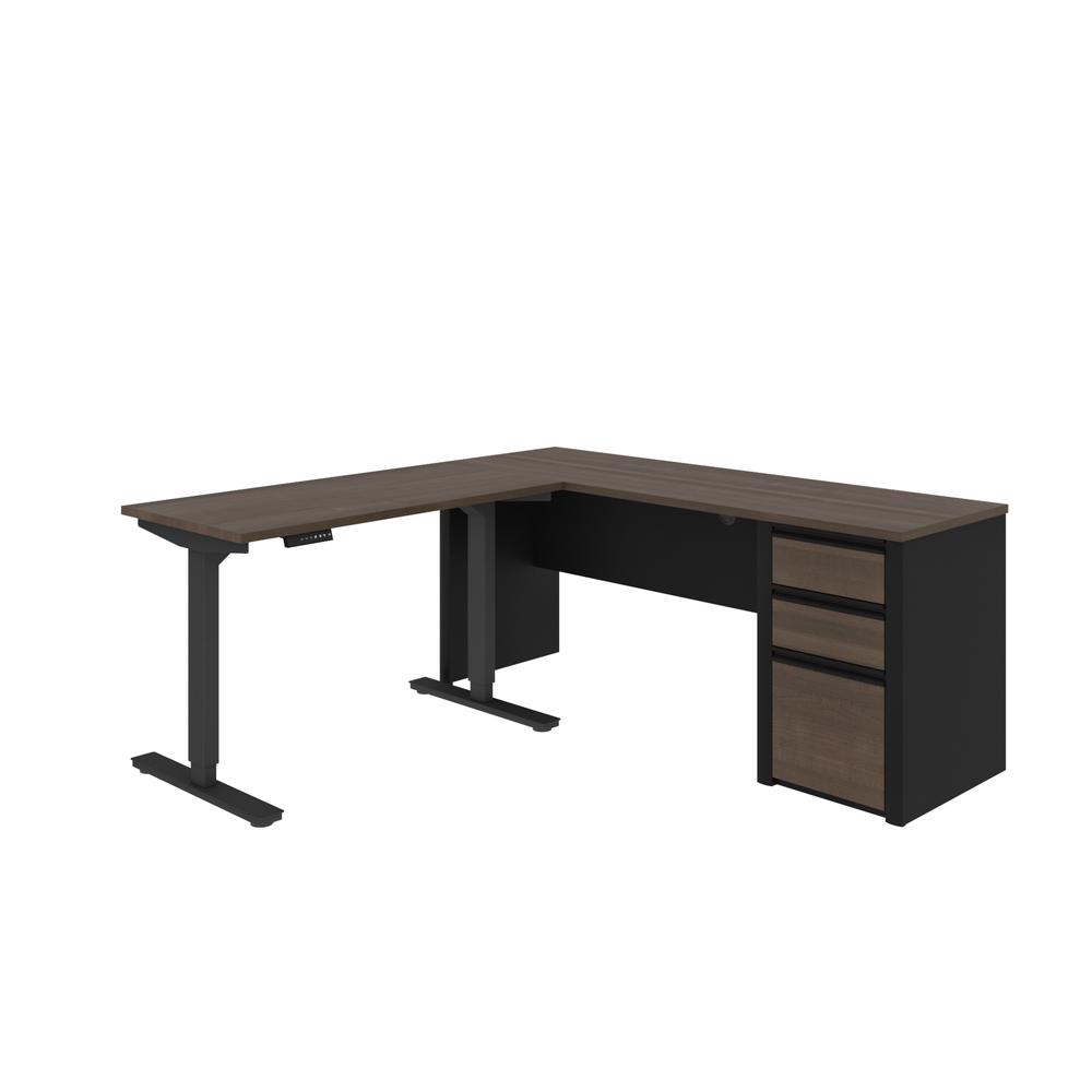 72W L-Shaped Standing Desk with Pedestal. Picture 3