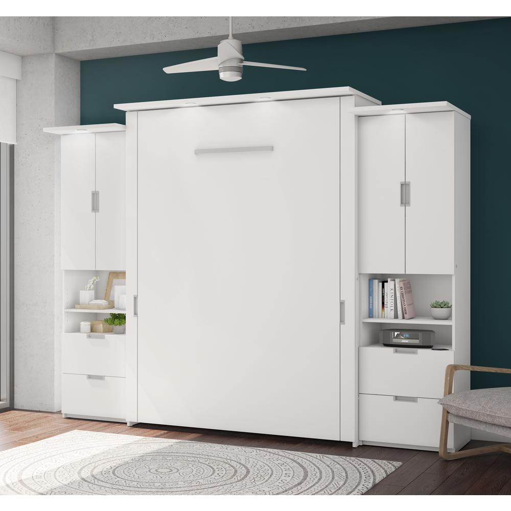 Lumina Queen Murphy Bed with 2 Storage Cabinets (114W). Picture 2