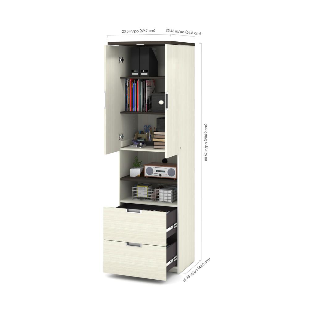 Lumina Queen Murphy Bed with Desk and 2 Storage Cabinets (114W). Picture 6