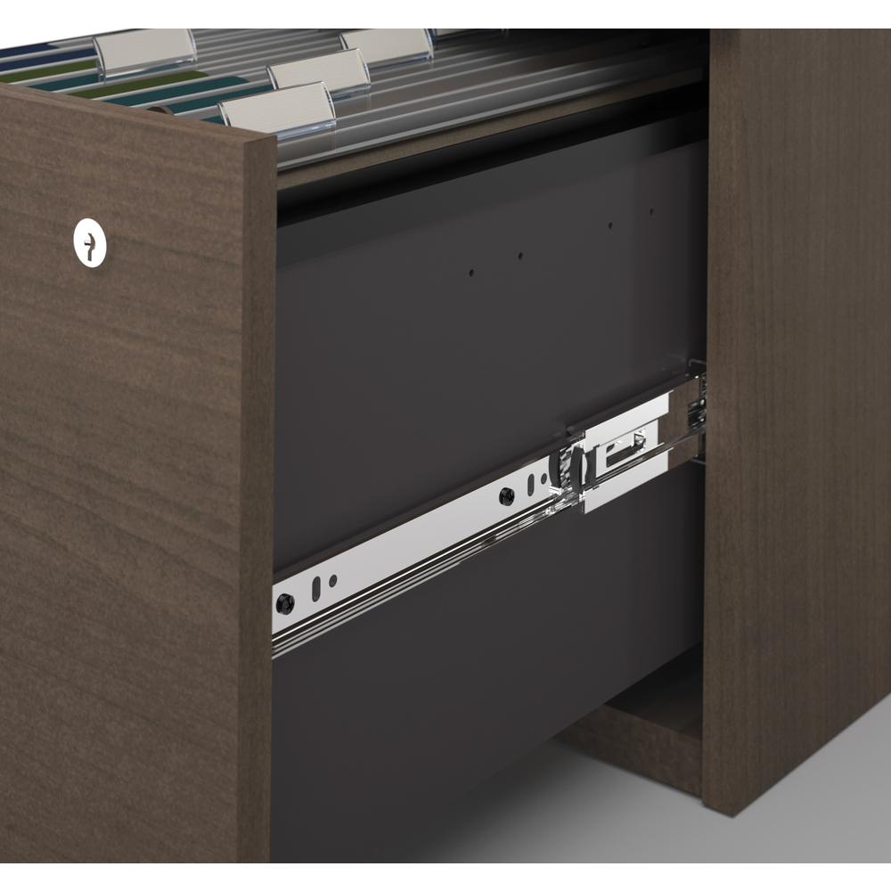 66W U or L-Shaped Executive Office Desk with Pedestal and Hutch. Picture 2
