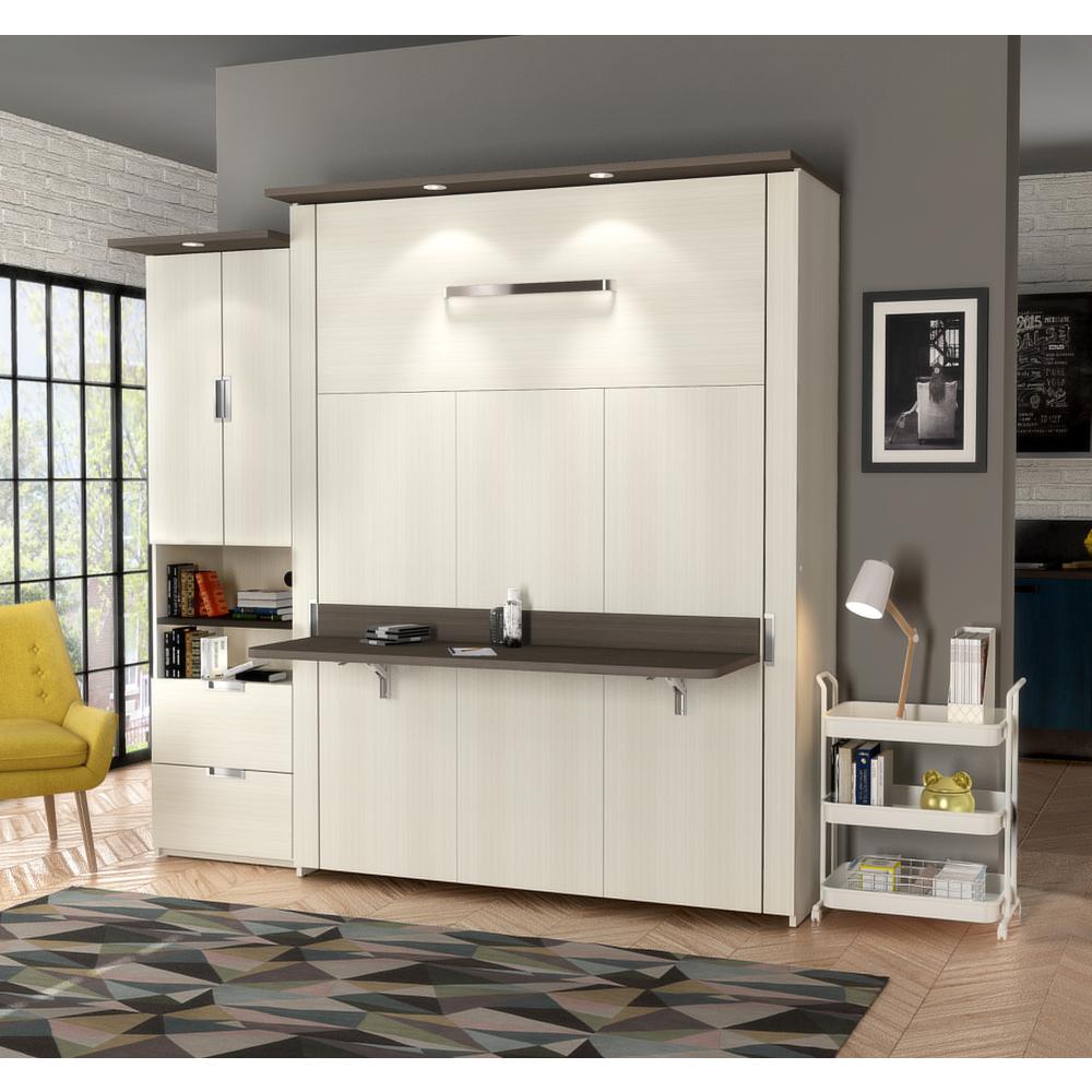 Lumina 91W Queen Murphy Bed with Desk and Storage Cabinet. Picture 2