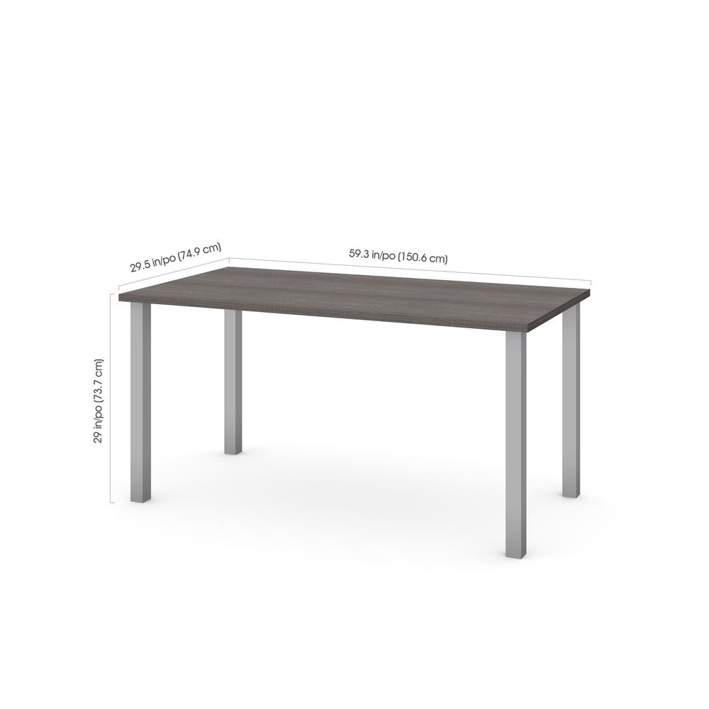 60W Table Desk with Square Metal Legs. Picture 2