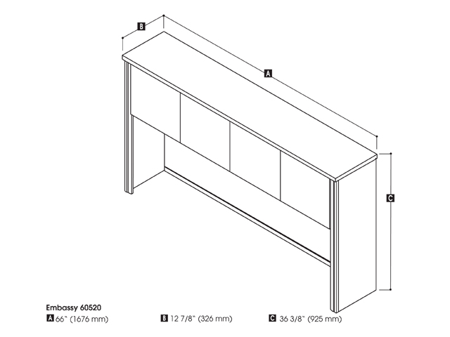 Embassy hutch for 66" credenza in Dark Chocolate. Picture 2