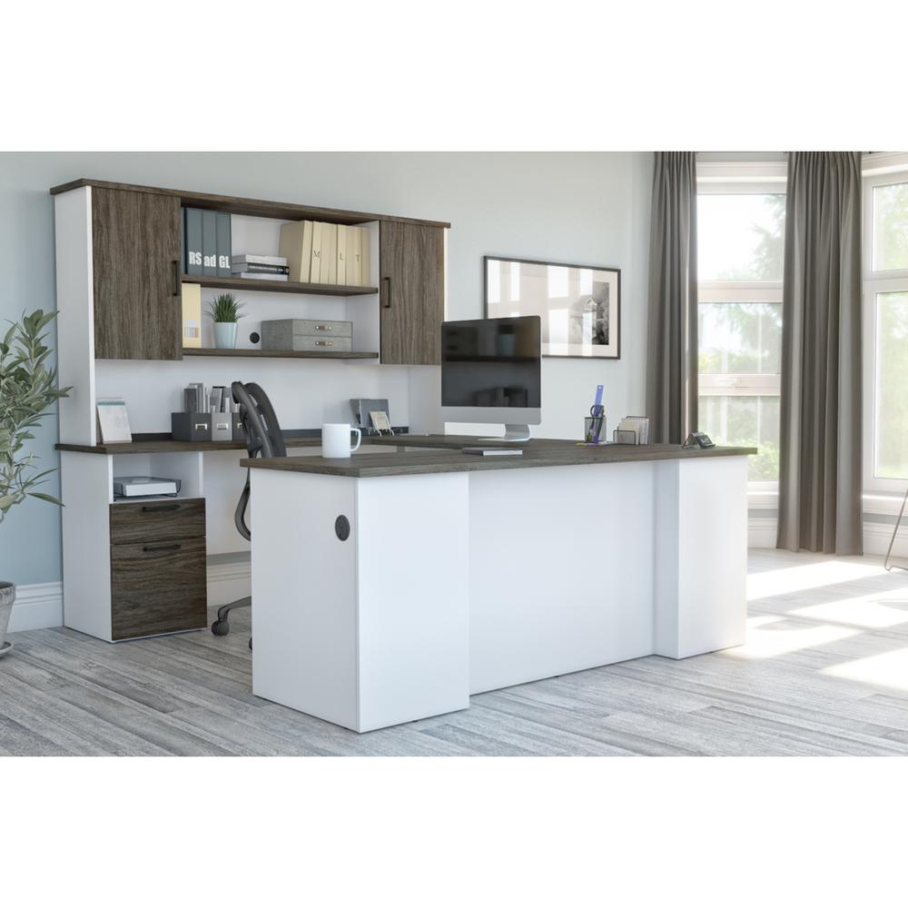 U or L-Shaped Executive Desk with Hutch. Picture 4