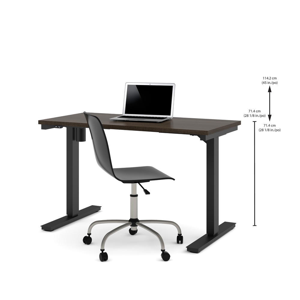 24" x 48" Electric Height adjustable table in Dark Chocolate. Picture 5