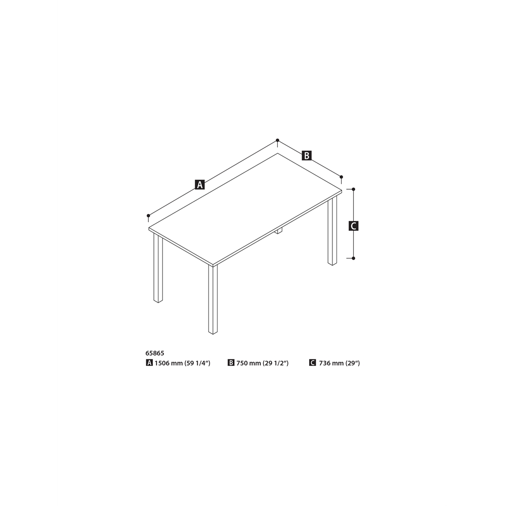 60W Table Desk with Square Metal Legs. Picture 2