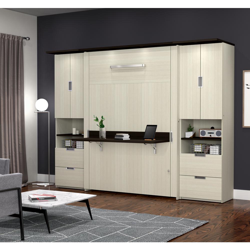 Lumina Full Murphy Bed with Desk and 2 Storage Cabinets (107W). Picture 2