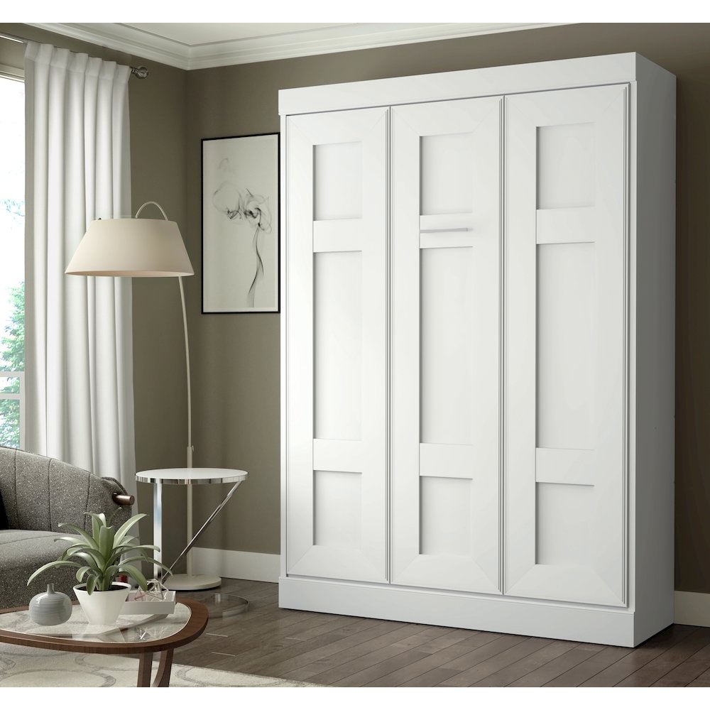 Edge Full Wall bed in White. Picture 1