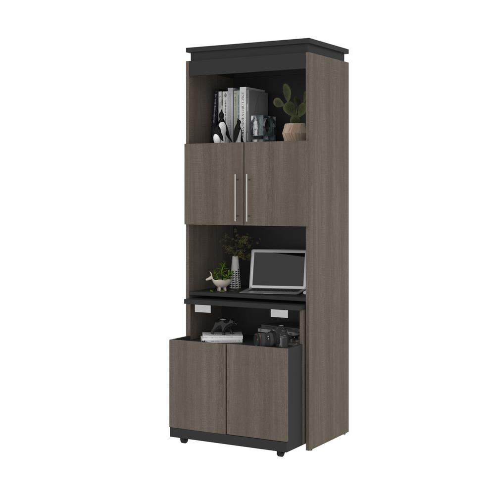 Orion 30W Tall Storage Cabinet with Doors and Fold-Out Desk. Picture 2