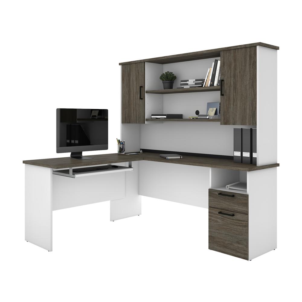 L-Shaped Desk with Hutch. Picture 3