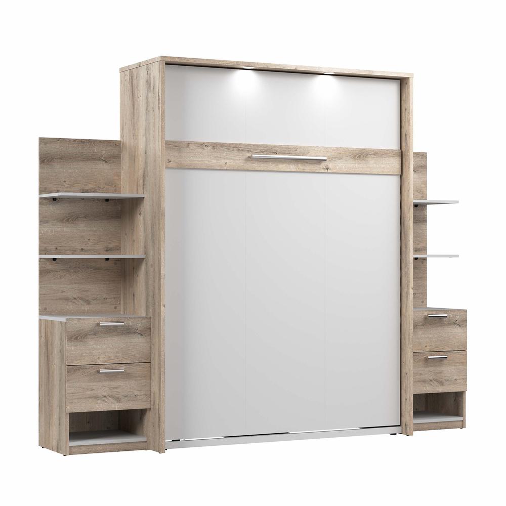 Cielo Queen Murphy Bed with Nightstands and Floating Shelves (105W). Picture 1