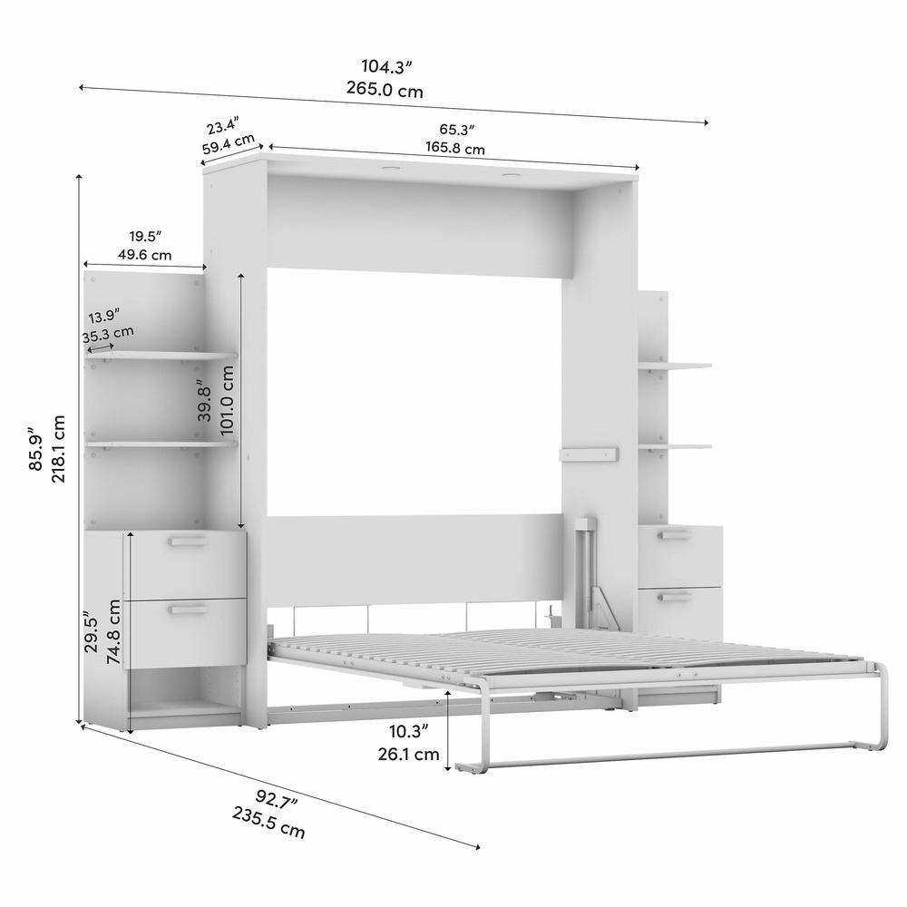 Cielo Queen Murphy Bed with Nightstands and Floating Shelves (105W). Picture 8