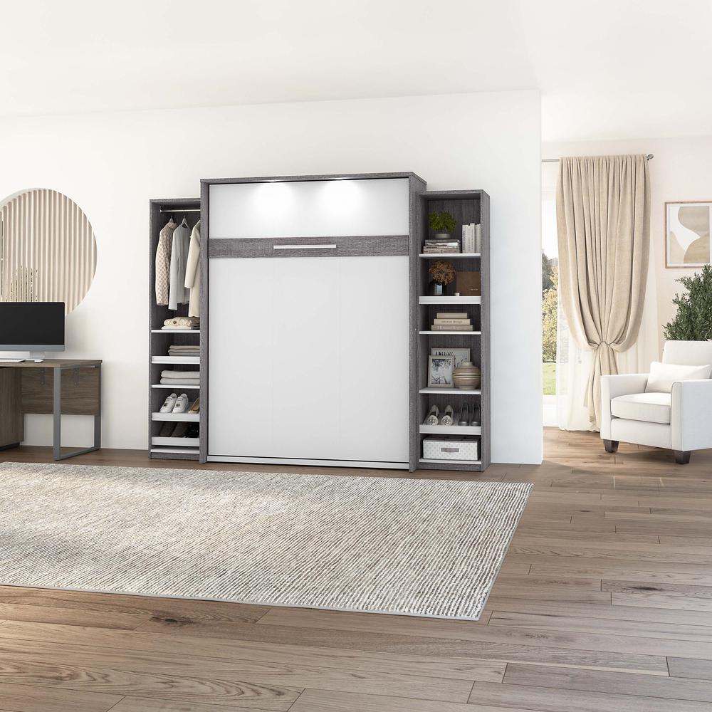 Cielo Queen Murphy Bed and 2 Narrow Closet Organizers with Drawers (105W). Picture 3