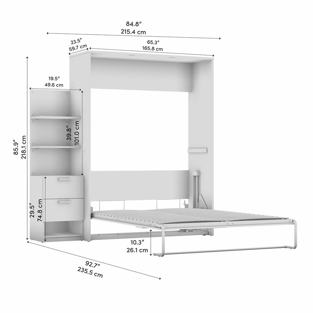 Cielo Queen Murphy Bed with Nightstand and Floating Shelves (85W). Picture 8