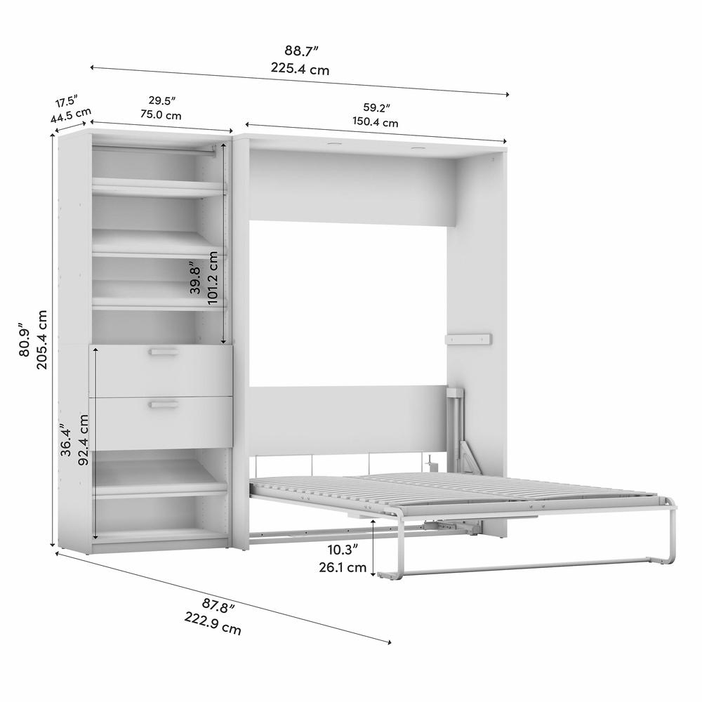 Cielo Full Murphy Bed with Closet Organizer (89W). Picture 8