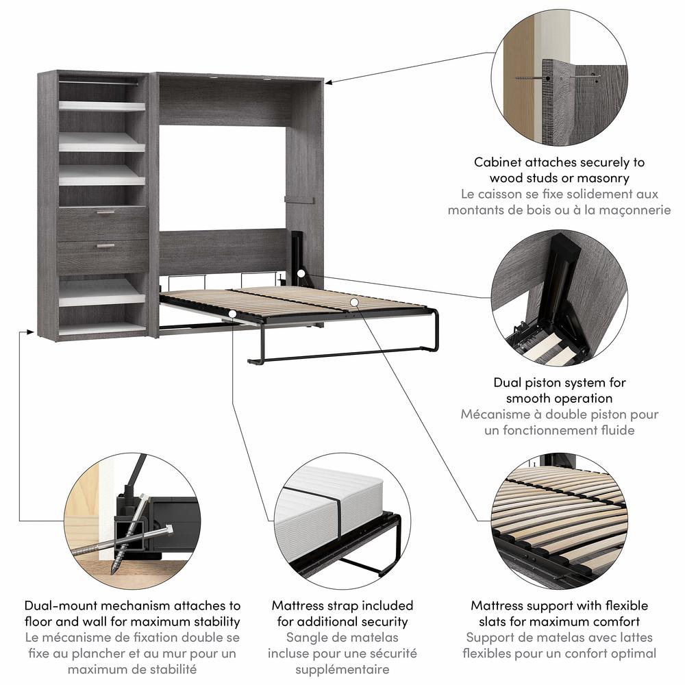 Cielo Full Murphy Bed with Closet Organizer (89W). Picture 5