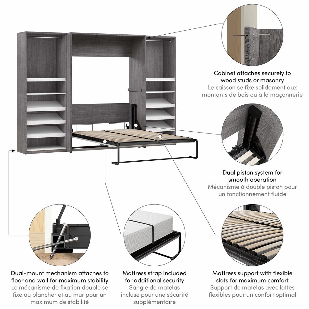 Cielo Full Murphy Bed with 2 Closet Organizers (119W). Picture 6