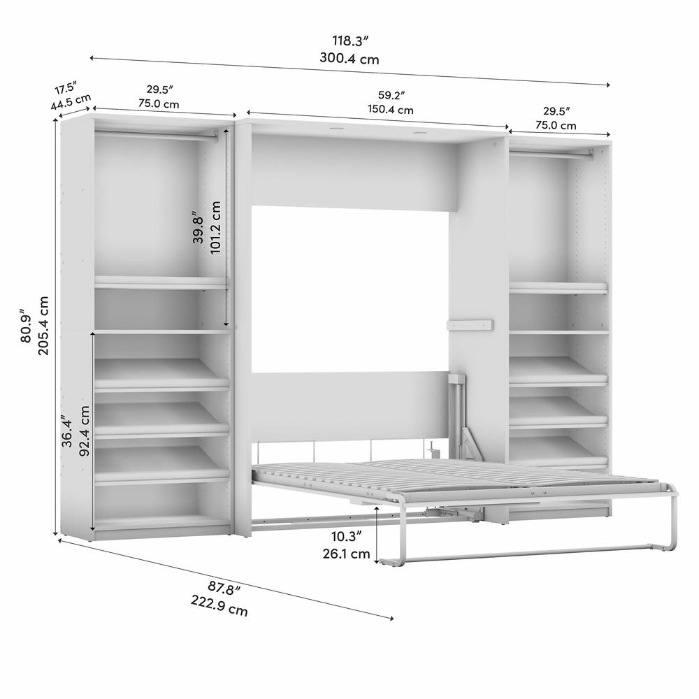 Cielo Full Murphy Bed with 2 Closet Organizers (119W). Picture 8