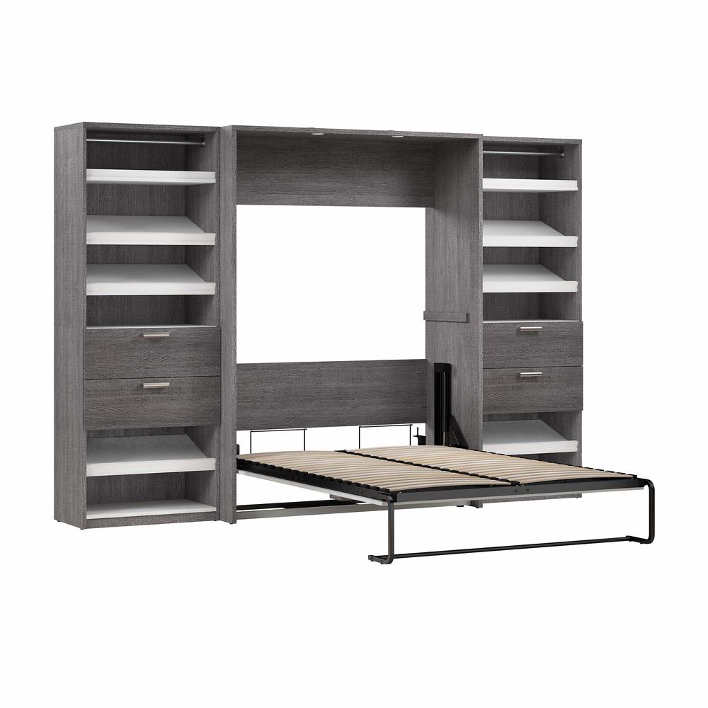 Cielo Full Murphy Bed with 2 Closet Organizers with Drawers (119W). Picture 2